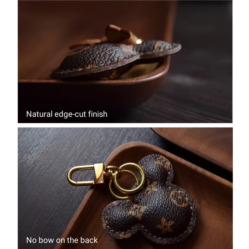 Original Design Mouse - Inspired Bag Charm | Handmade Genuine Leather with Classic Monogram | Elegant Gift for Her - shewearing