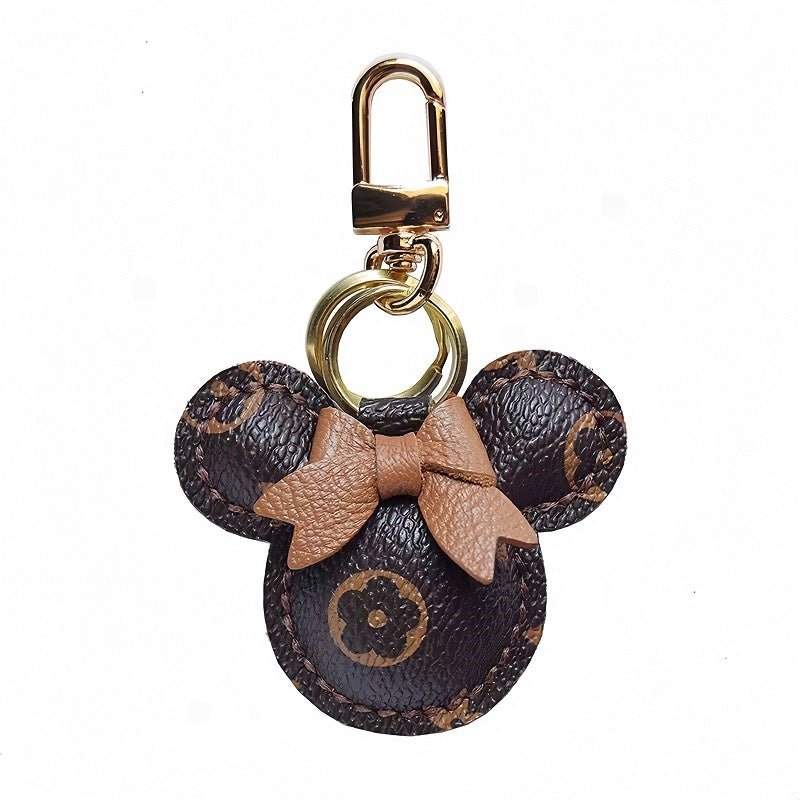 Original Design Mouse - Inspired Bag Charm | Handmade Genuine Leather with Classic Monogram | Elegant Gift for Her - shewearing