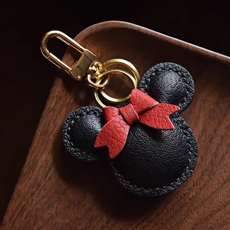 Original Design Mouse - Inspired Bag Charm | Handmade Genuine Leather with Classic Monogram | Elegant Gift for Her - shewearing
