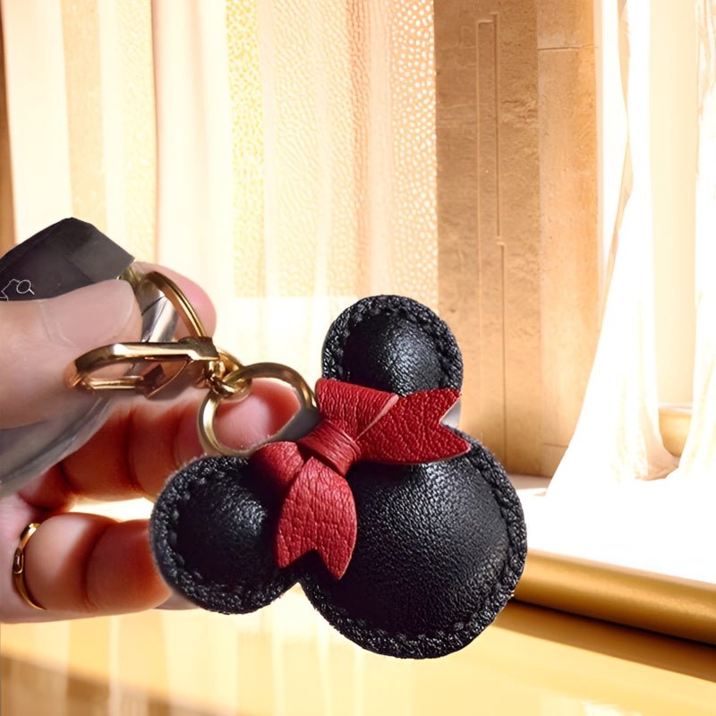 Original Design Mouse - Inspired Bag Charm | Handmade Genuine Leather with Classic Monogram | Elegant Gift for Her - shewearing
