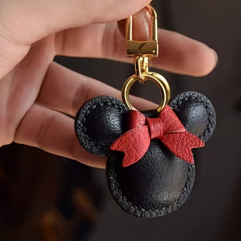 Original Design Mouse - Inspired Bag Charm | Handmade Genuine Leather with Classic Monogram | Elegant Gift for Her - shewearing