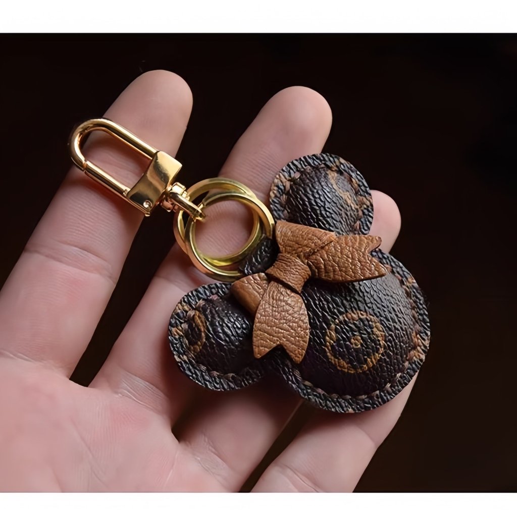 Original Design Mouse - Inspired Bag Charm | Handmade Genuine Leather with Classic Monogram | Elegant Gift for Her - shewearing