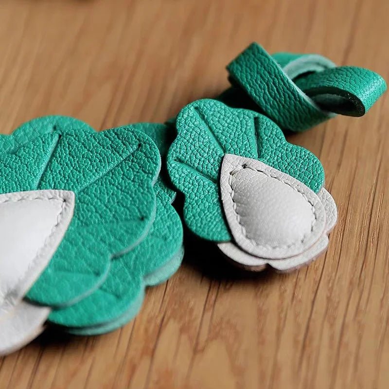 Playful Prosperity Cabbage Bag Charm – Handmade Full - Grain Goatskin Accessory | Lucky Pendant | Minimalist Fortune Gift - shewearing