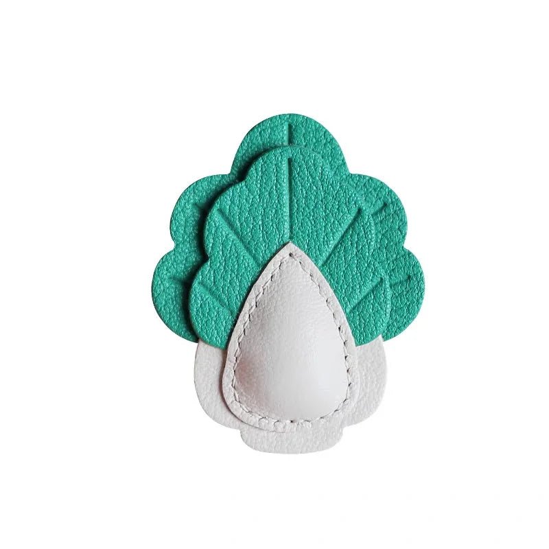 Playful Prosperity Cabbage Bag Charm – Handmade Full - Grain Goatskin Accessory | Lucky Pendant | Minimalist Fortune Gift - shewearing
