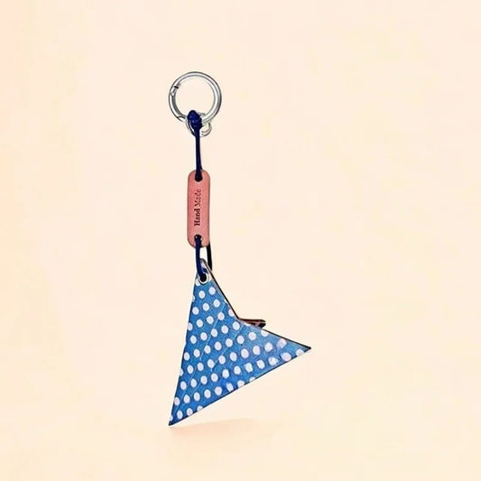 Premium Leather Printed Paper Airplane Charm – Creative and Minimalist Keychain and Bag Accessory Perfect for Holiday Gifting - shewearing