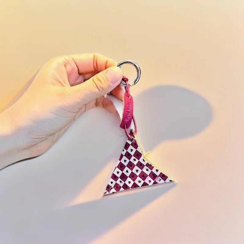 Premium Leather Printed Paper Airplane Charm – Creative and Minimalist Keychain and Bag Accessory Perfect for Holiday Gifting - shewearing