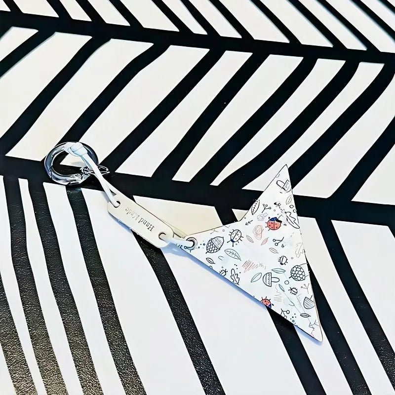 Premium Leather Printed Paper Airplane Charm – Creative and Minimalist Keychain and Bag Accessory Perfect for Holiday Gifting - shewearing