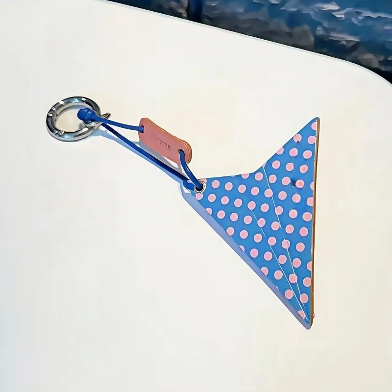 Premium Leather Printed Paper Airplane Charm – Creative and Minimalist Keychain and Bag Accessory Perfect for Holiday Gifting - shewearing