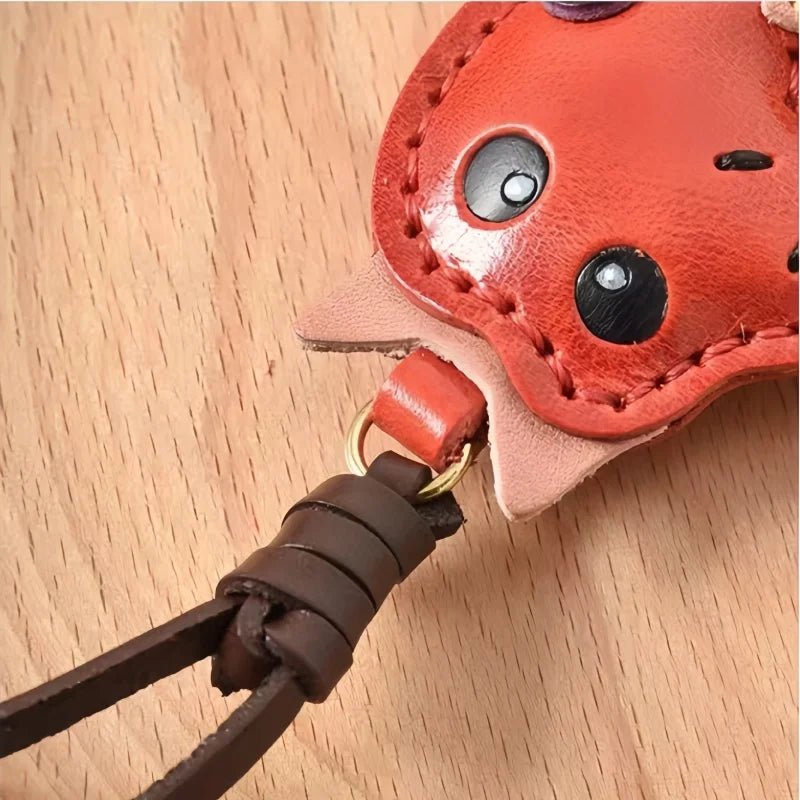 Snake Year Leather Bag Charm – Handmade Vegetable - Tanned Leather Accessory, Zodiac - Inspired Gift - shewearing