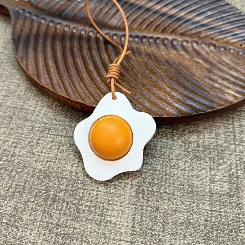 Sunny - Side - Up Toast Leather Bag Charm – Handcrafted Cowhide Pendant | Whimsical Breakfast - Inspired Keychain | Retro Foodie Gift for Women - shewearing
