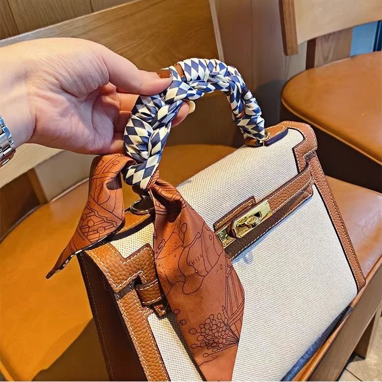 Twilly Scarf Diamond Castle 100% Silk Bag Handle Ribbon, Wrist & Hair Scarf, 7×124cm Silk Twilly Scarf - shewearing