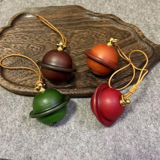 Vintage Leather Bell Bag Charm – Handmade Full - Grain Cowhide Keychain | Two Sizes & Four Colors | Backpack, Car, and Purse Pendant - shewearing