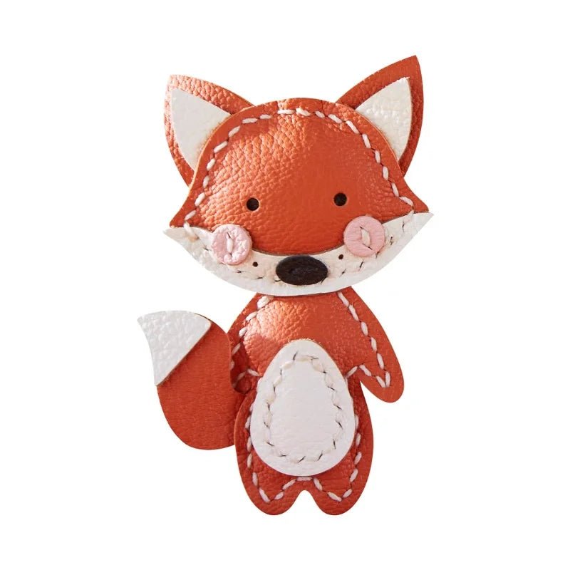 Whimsical Fox Leather Bag Charm – Handmade Full - Grain Lambskin Keychain | Playful Animal Pendant | Cute Gift for Handbags & Backpacks - shewearing